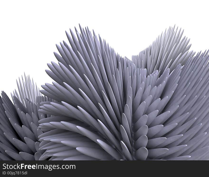 3d illustration: one abstract anemone