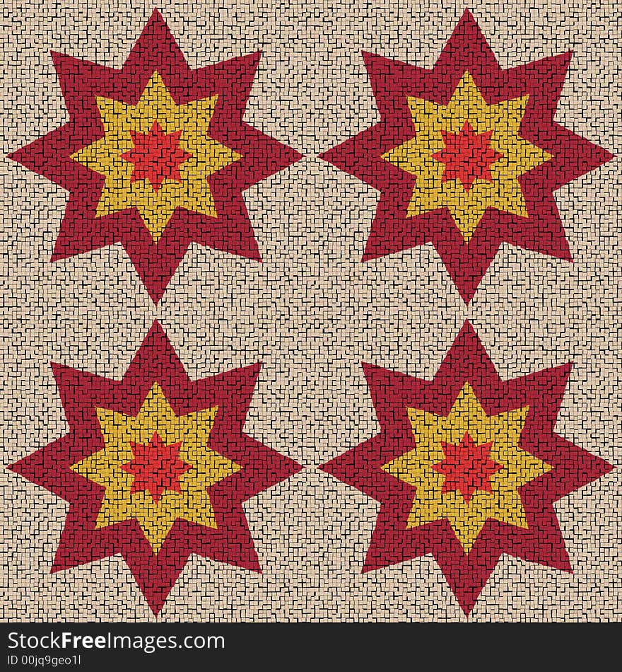 Background tile stars mosaic