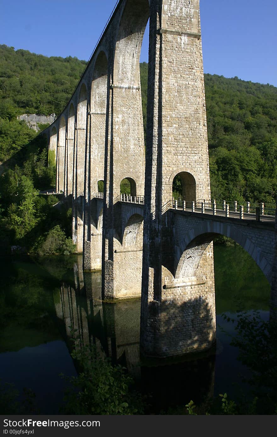 French ancient bridge for cars and trains