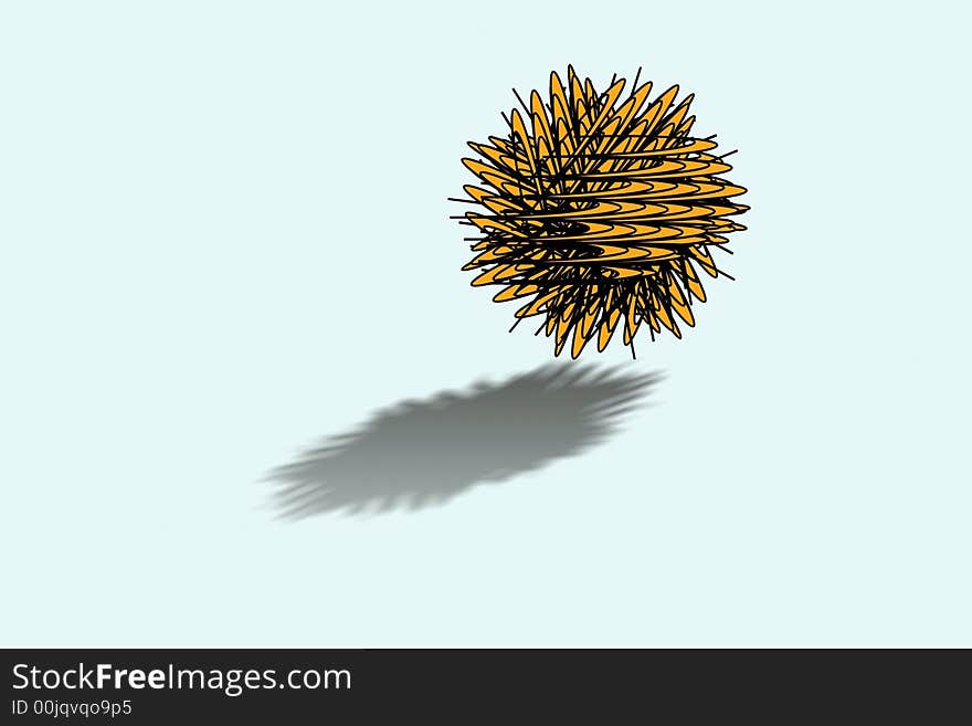 Abstract- ball of thorns  illustration. Abstract- ball of thorns  illustration