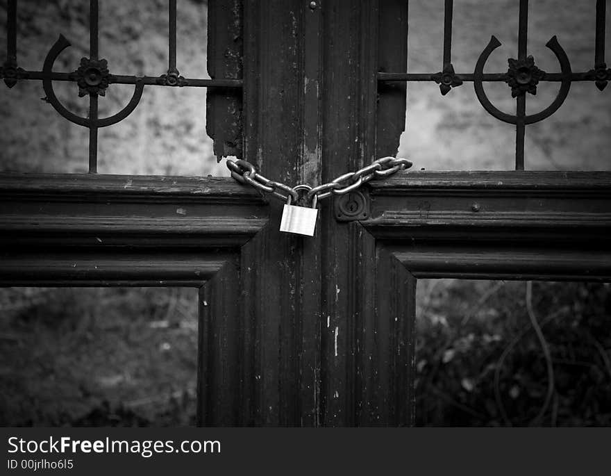 Broken Door Frame with Lock