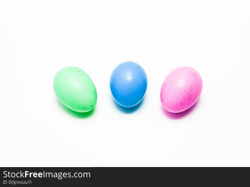 Three eggs colored