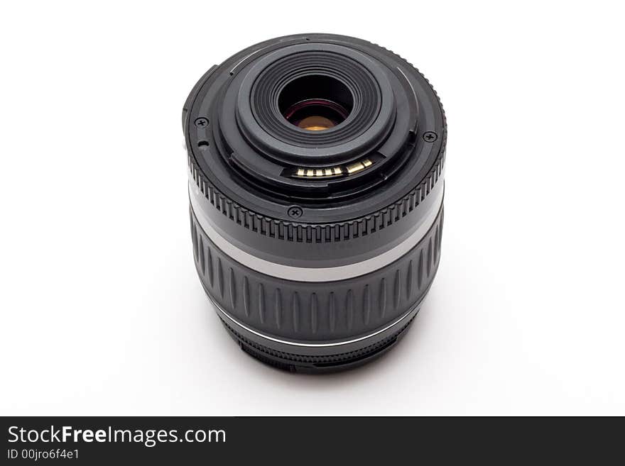 Look at the bottom of lense for camera, isolated. Look at the bottom of lense for camera, isolated