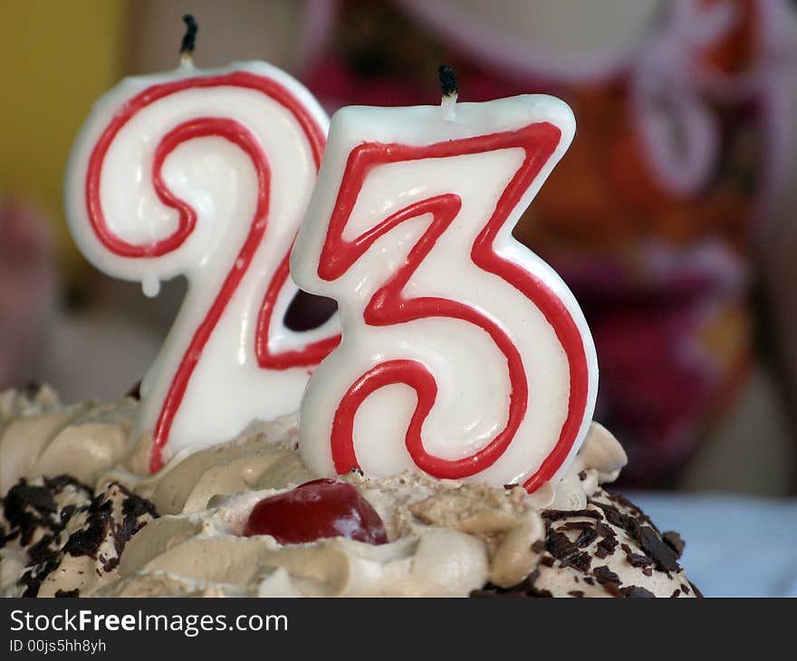 Detail from birthday cake on the table. Detail from birthday cake on the table