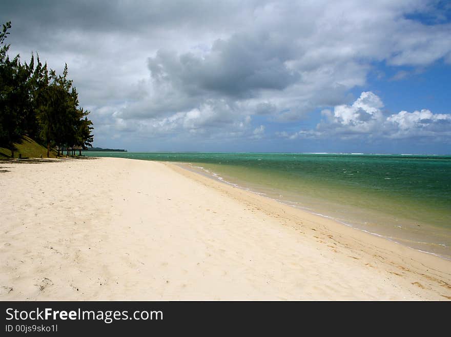 An exotic tropical beach in Mauritus