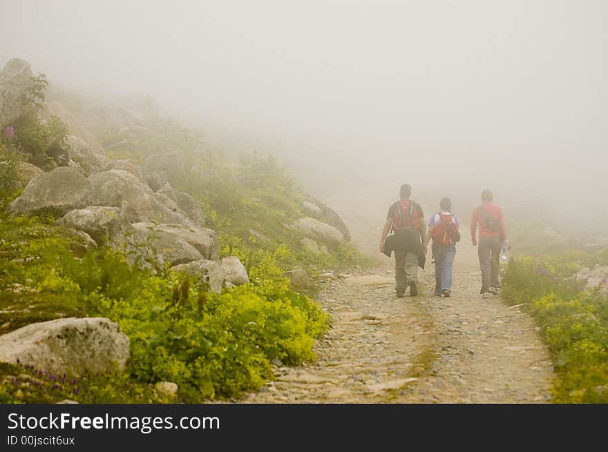 People hiking in the Kachkar park in east Turkey. People hiking in the Kachkar park in east Turkey