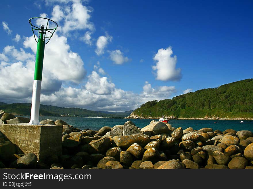 Lighthouse and stones