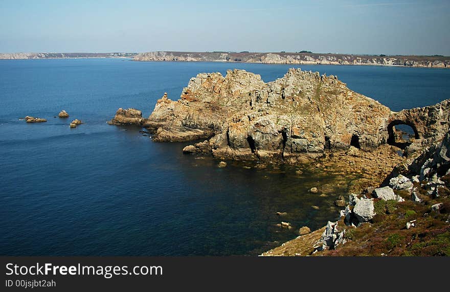 Castle-looking rock in Brittany. Castle-looking rock in Brittany