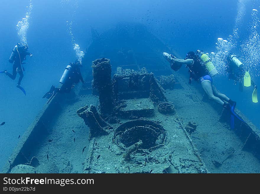 Divers on a wreck