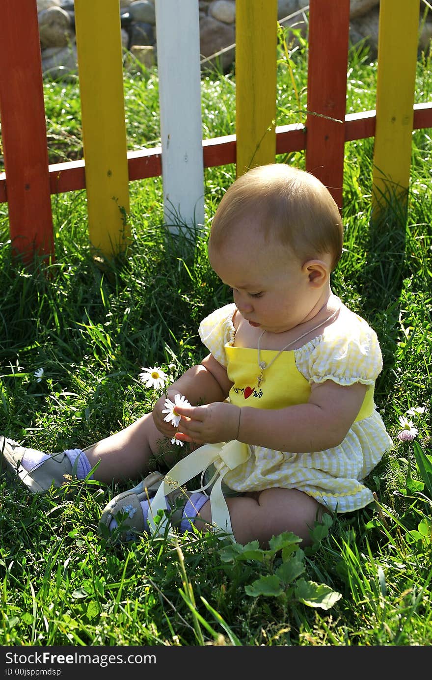 Child on a grass