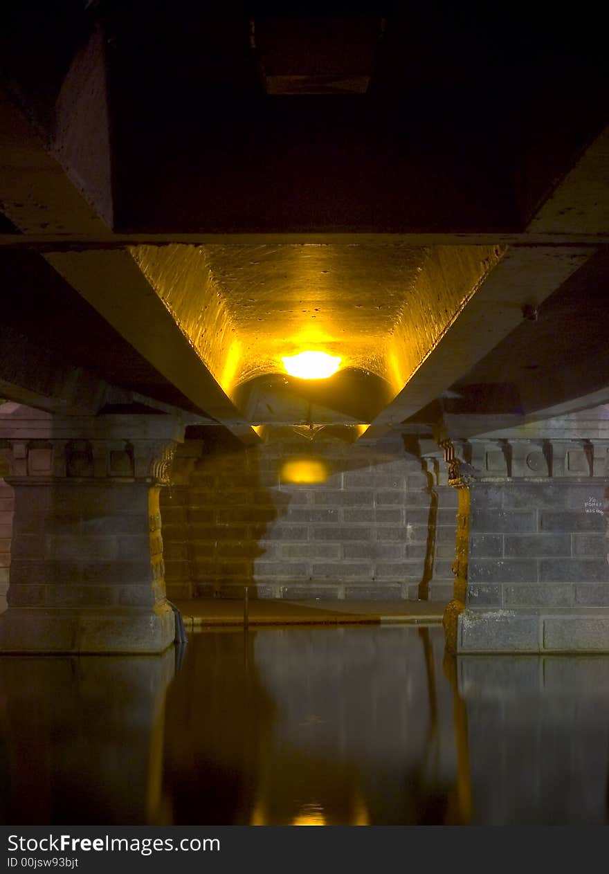 Underneath a bridge in the Publc Garden.  Boston, MA. Underneath a bridge in the Publc Garden.  Boston, MA.