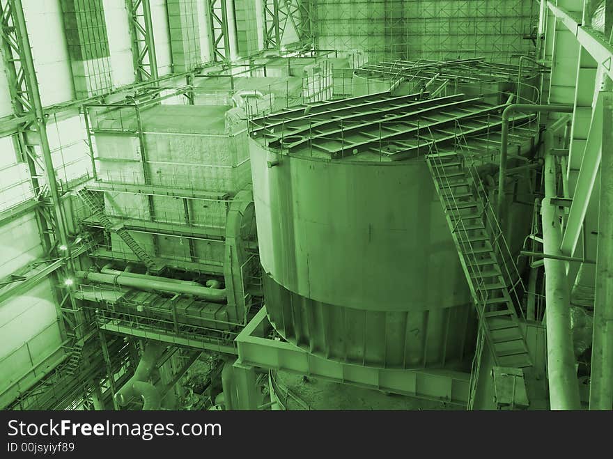 Tanks inside energy plant