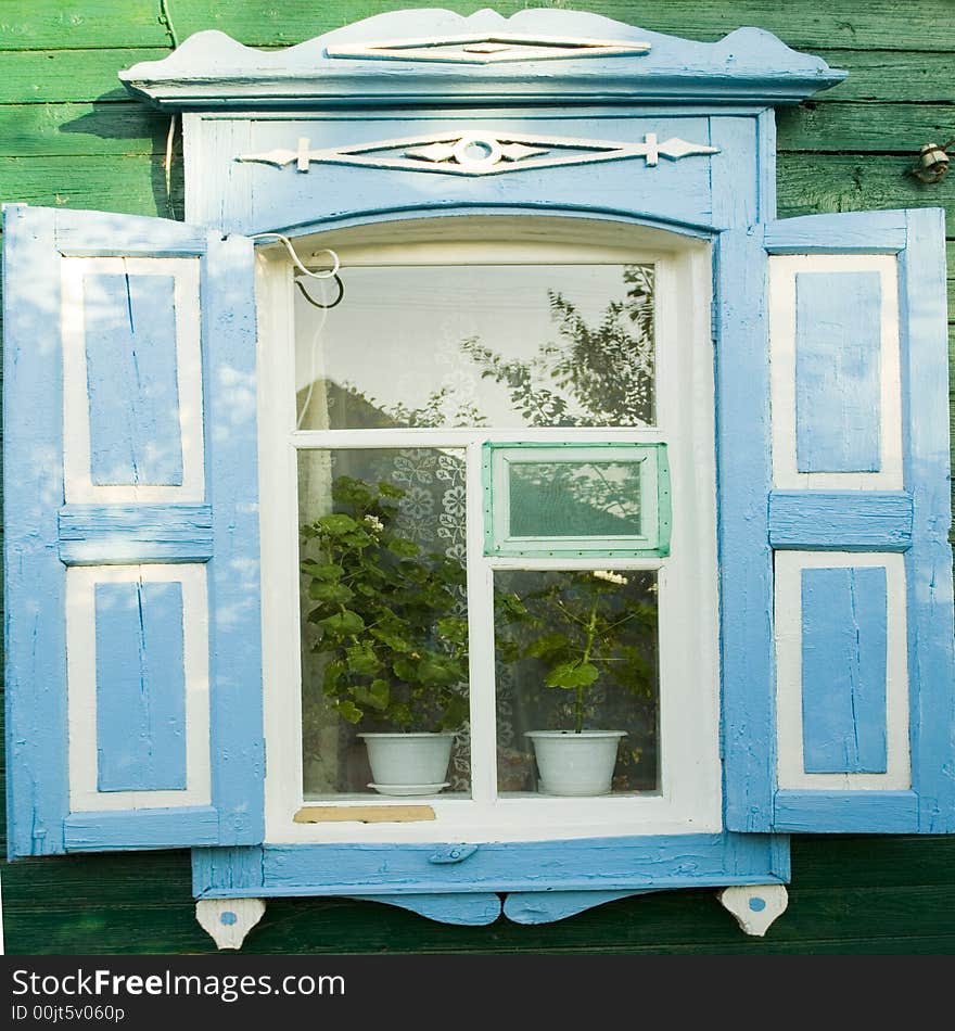 Traditional russian window