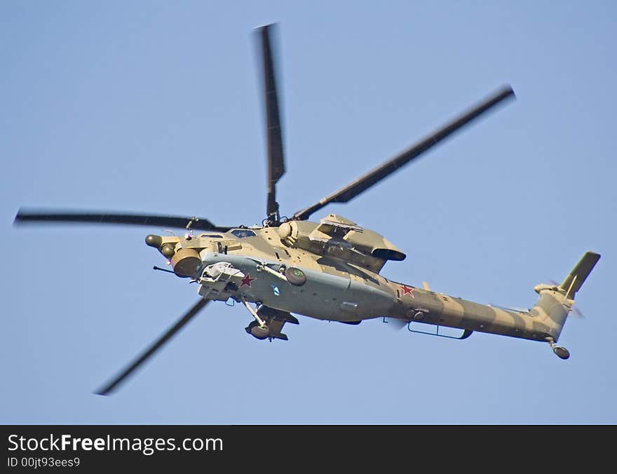 MI-28 combat helicopter. Night hunter. Fly-past at 95th anniversary of Russian Air Force. 11 August 2007. MI-28 combat helicopter. Night hunter. Fly-past at 95th anniversary of Russian Air Force. 11 August 2007