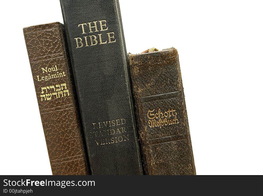 A set of bibles in three different languages