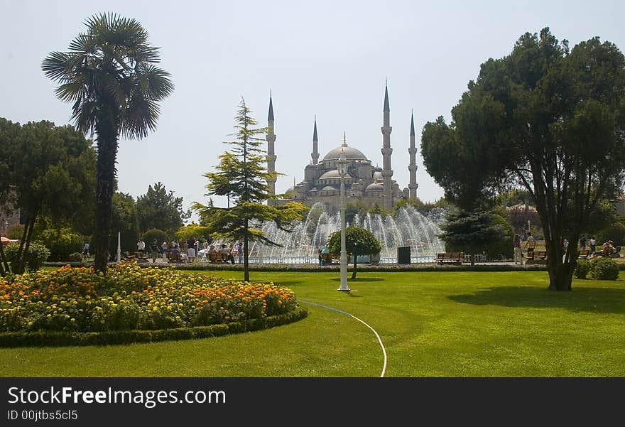 The blue mosque in Istanbul Turkey