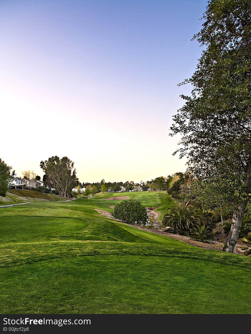 Looking into the sunset from the 6th tee at Carmel Mountain Ranch Country Club. Looking into the sunset from the 6th tee at Carmel Mountain Ranch Country Club.