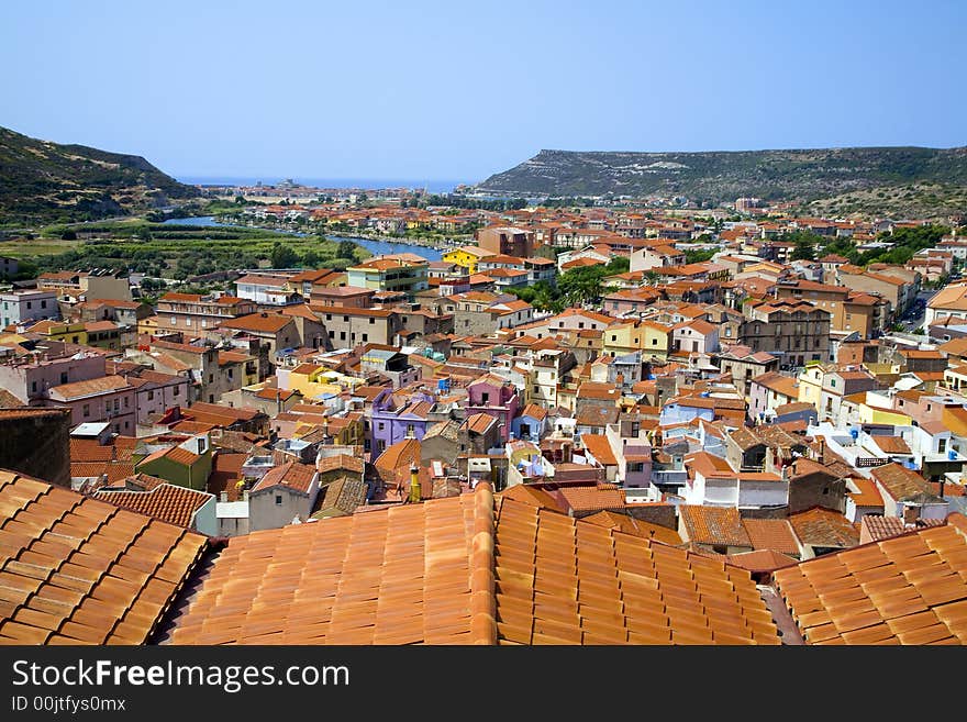 A picturesque italian city seen from a high view