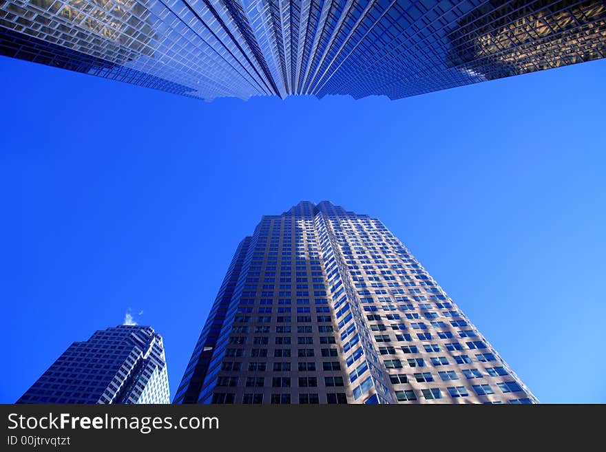 Glass office towers in downtown