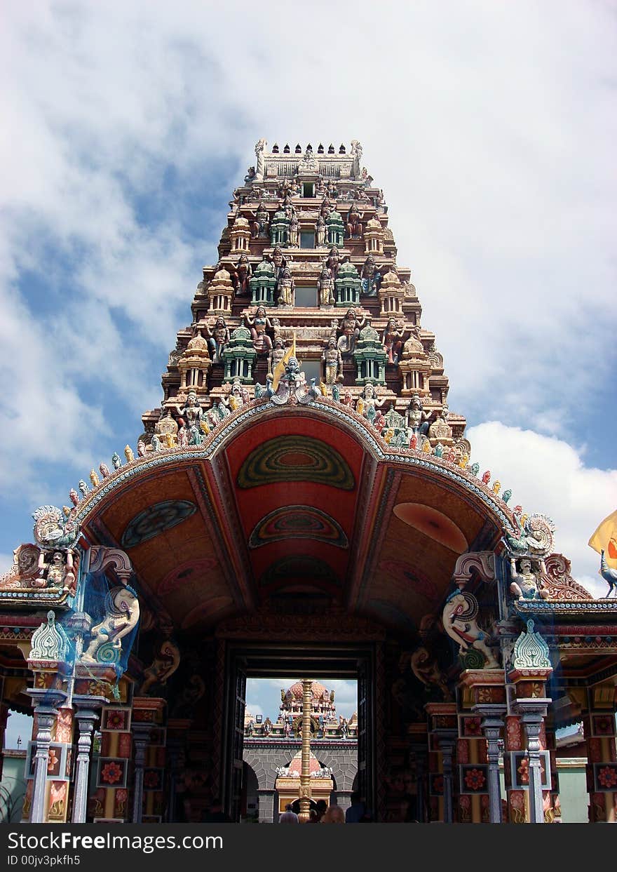 Buddha monastery with cloudy sky. Buddha monastery with cloudy sky