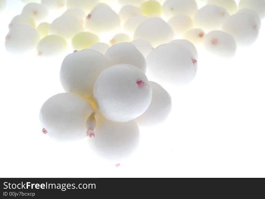 White snow pearl on white background