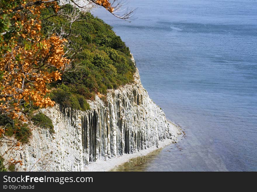 The Black Sea coast, rock is near city Sochi, capital of Olympiad of 2014. The Black Sea coast, rock is near city Sochi, capital of Olympiad of 2014.