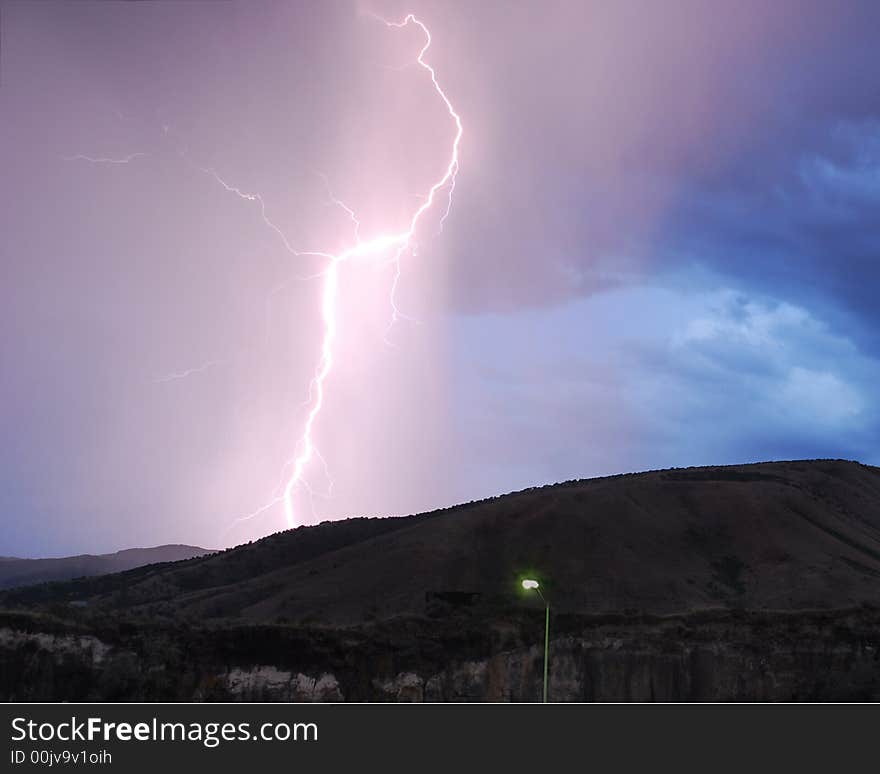 A lightning strike early in the morning