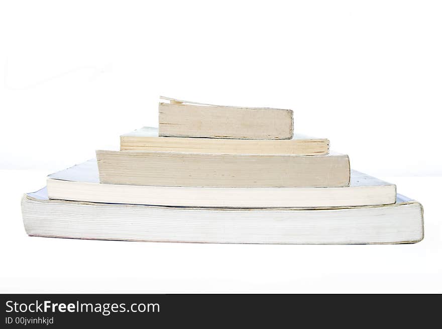 Pile of books isolated