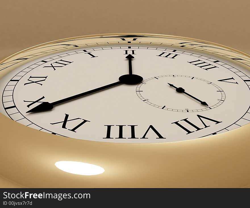 3d rendering illustration of an old clock. A clipping path is included for easy editing.