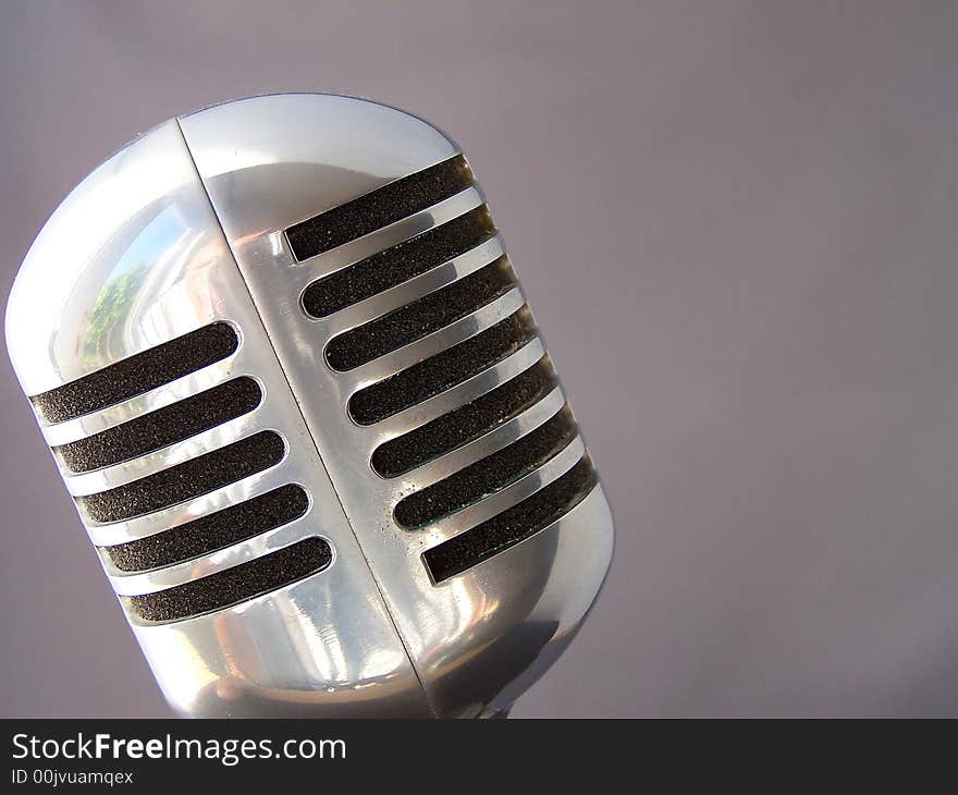 A vintage fifties microphone closeup