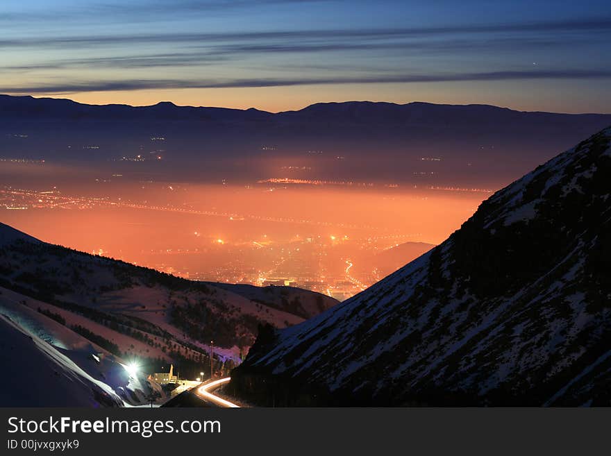 Night city landscape