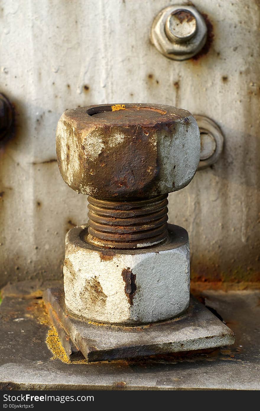 Close-up of metal rusty bolt