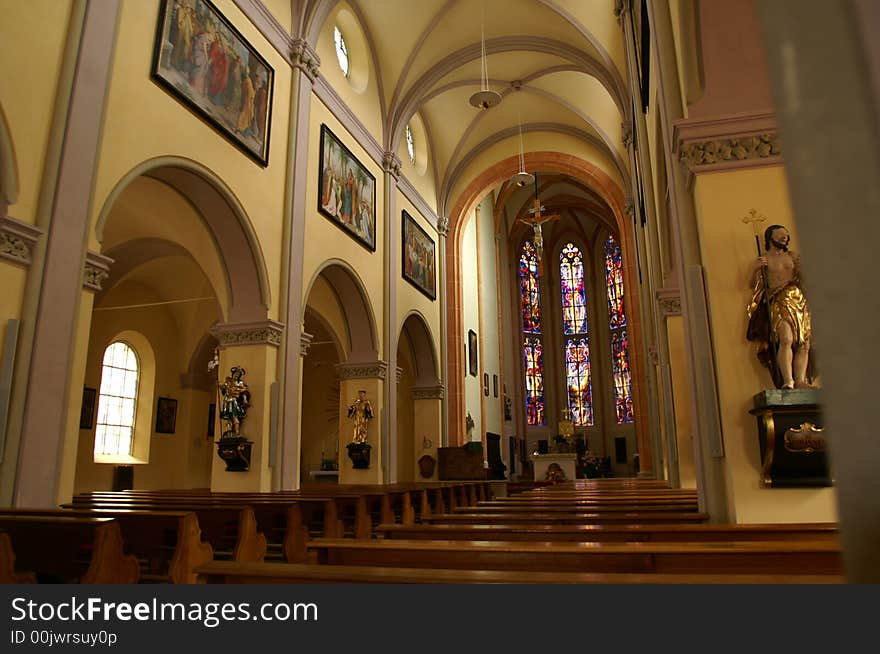 Inside view of an old foreign church. Inside view of an old foreign church.