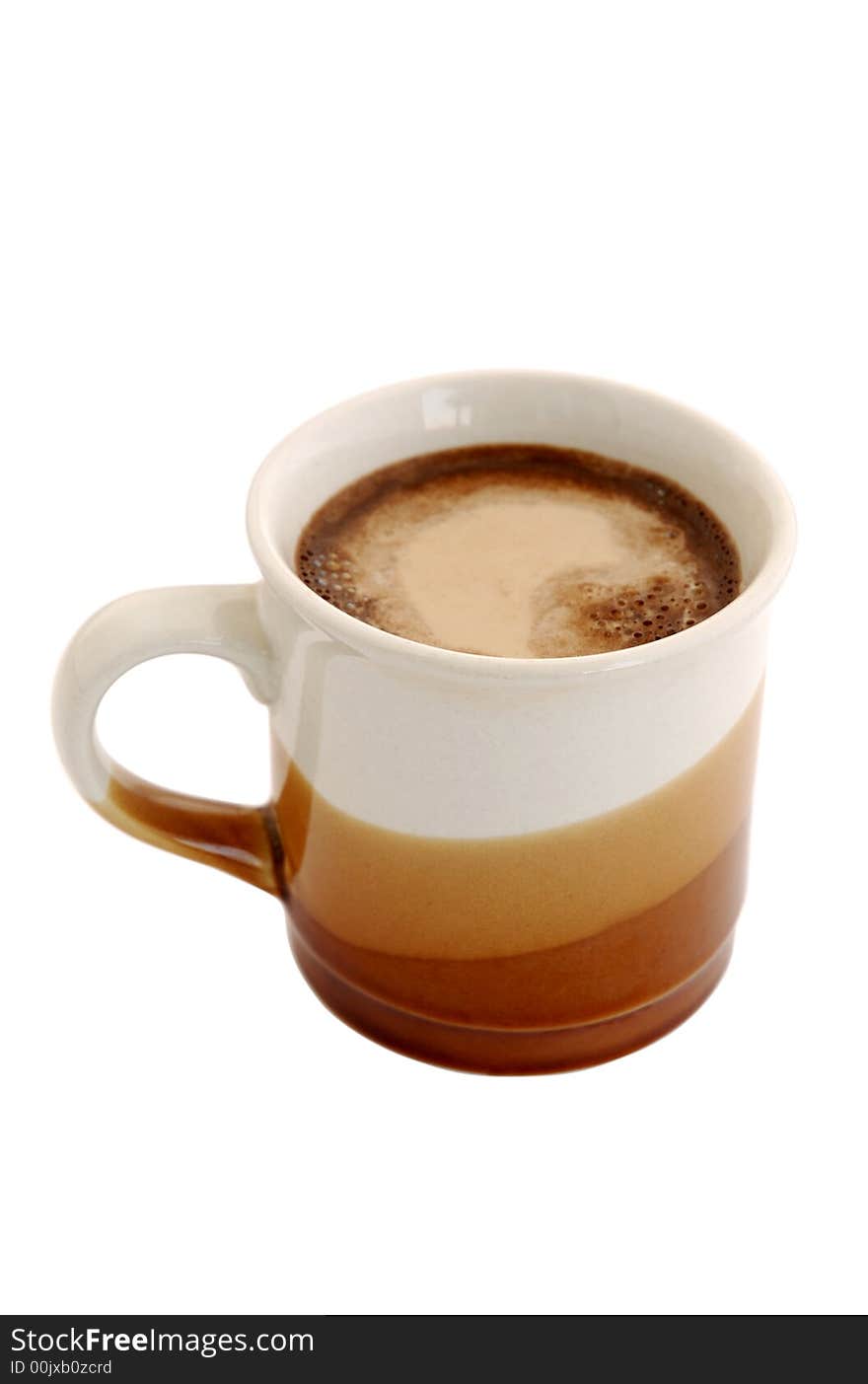 Cup of coffee on white background. Cup of coffee on white background