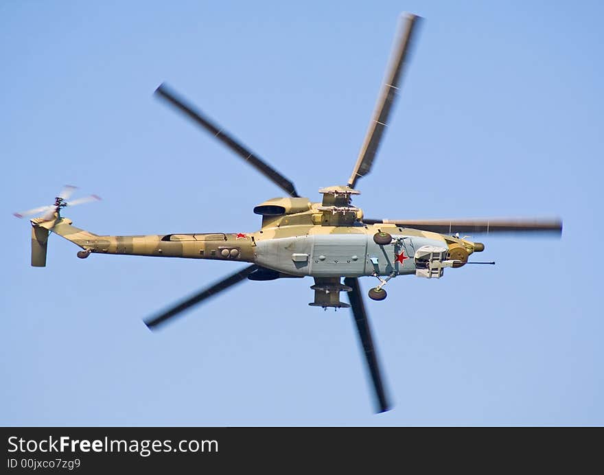 MI-28 combat helicopter. Night hunter. Fly-past at 95th anniversary of Russian Air Force. 11 August 2007. MI-28 combat helicopter. Night hunter. Fly-past at 95th anniversary of Russian Air Force. 11 August 2007