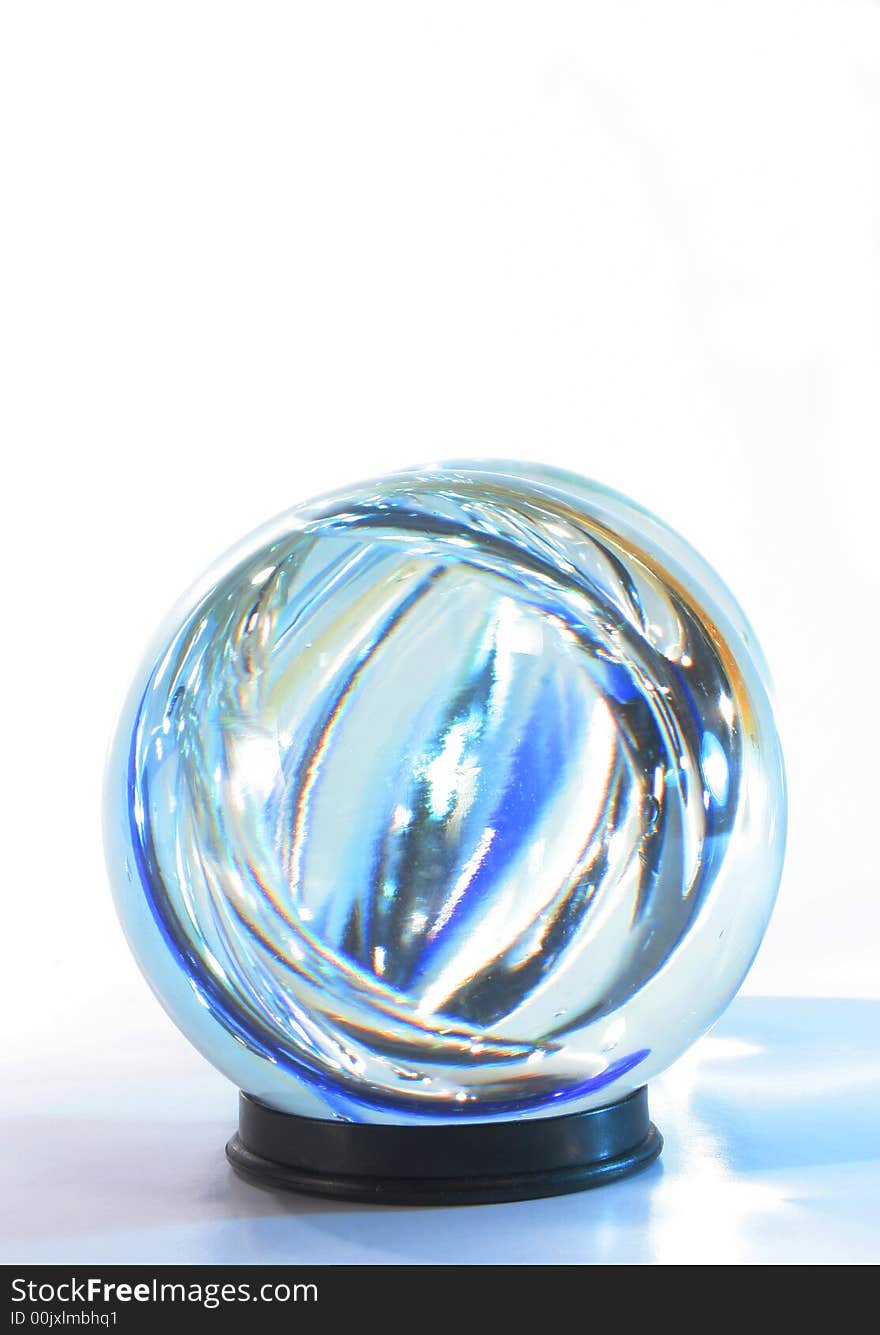 Crystal ball blue lights withi