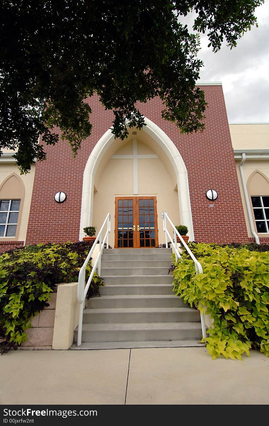 Steps and entrance to a church. Steps and entrance to a church