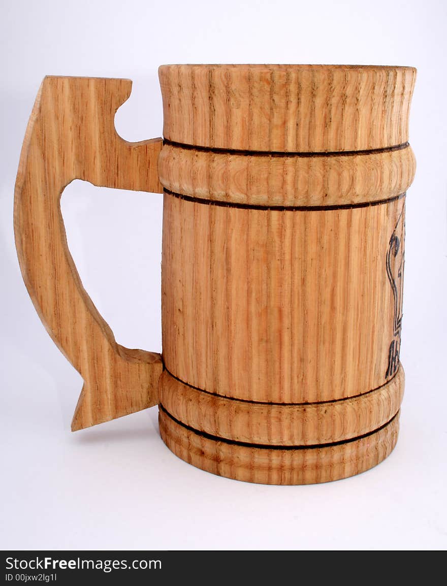 Old vintage beer wooden mug