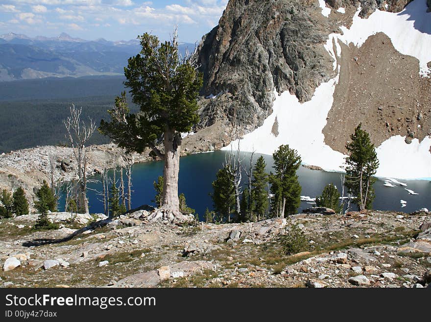 High altitude lake at 9000ft in the sawtooth mountains. Taken in Stanley, ID at 8 MP. High altitude lake at 9000ft in the sawtooth mountains. Taken in Stanley, ID at 8 MP