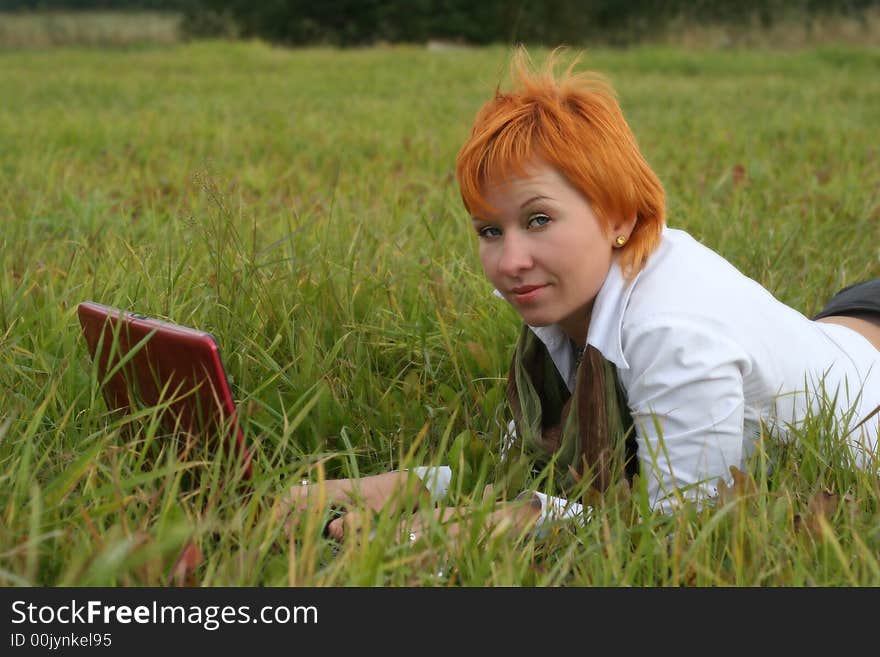 Young woman with notebook