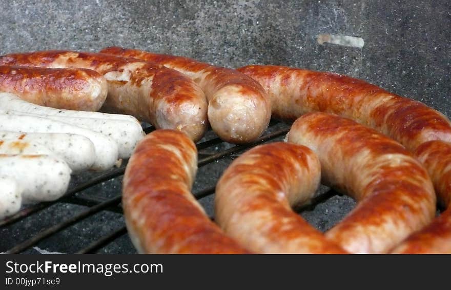 Sausages On A Grill