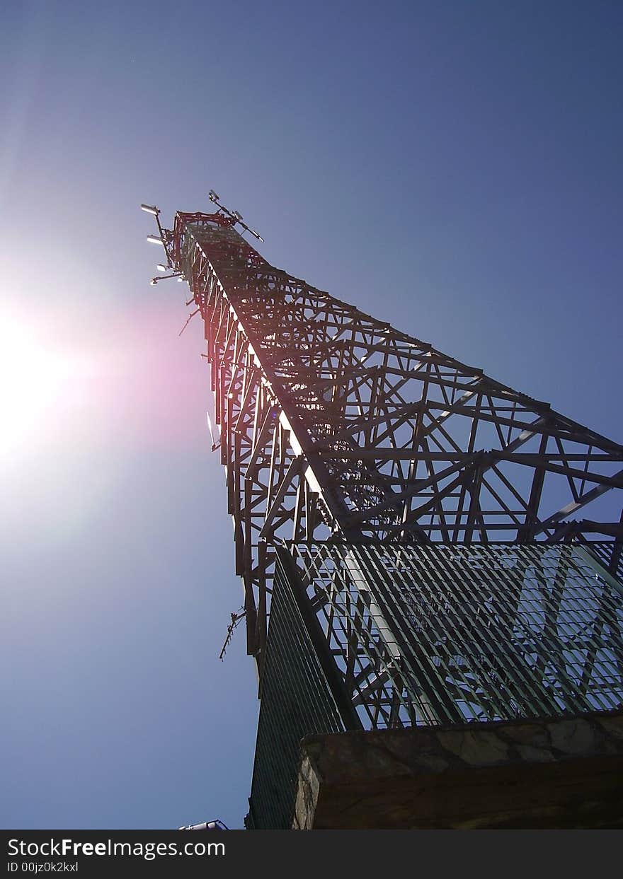 Tower with telecommunications antennas in italy. Tower with telecommunications antennas in italy