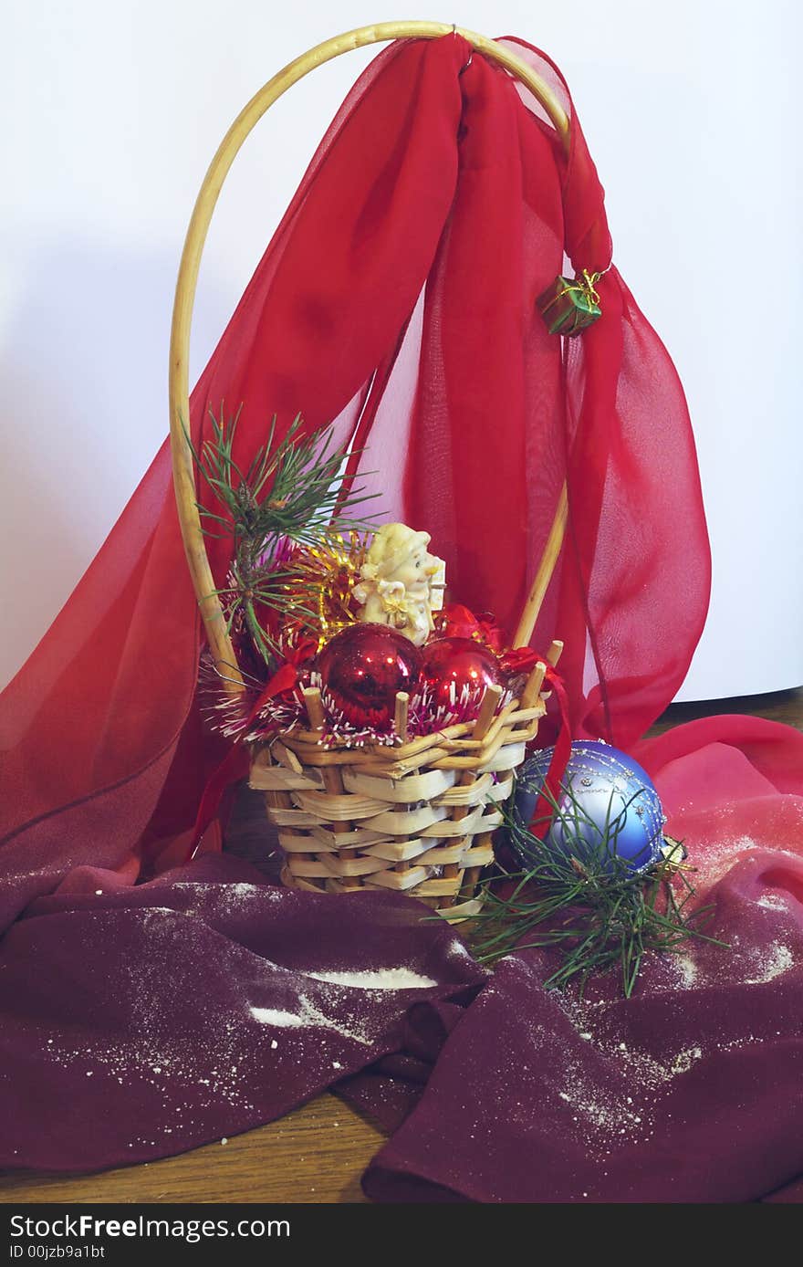 Christmas background with a decoration balls