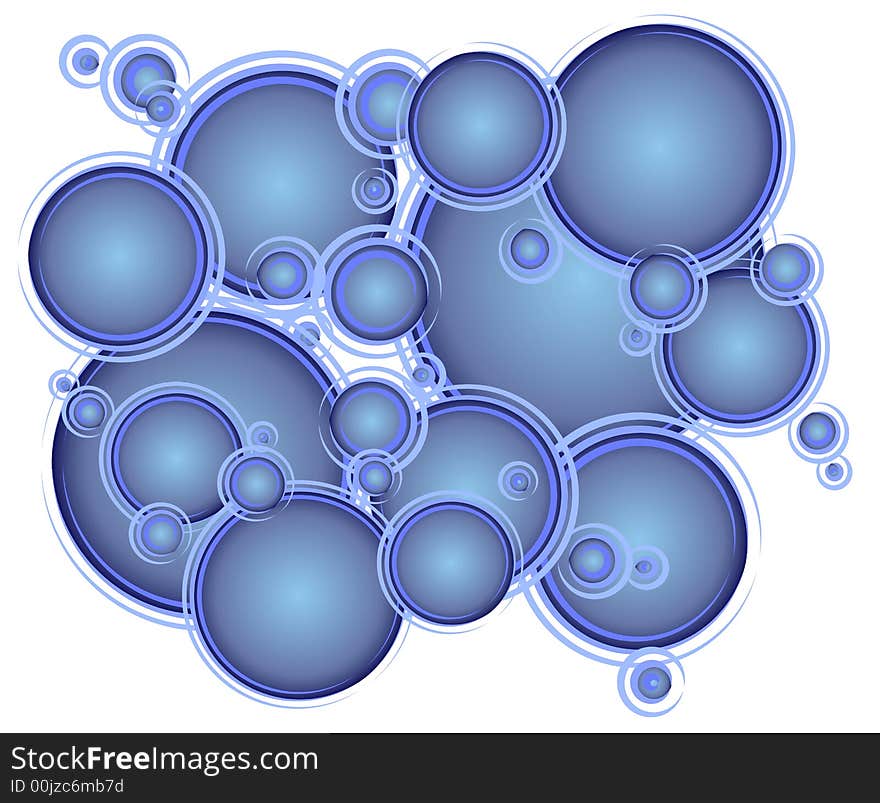 Blue Circles Bubbles Pattern