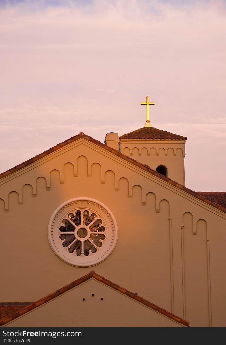 Church in light of setting sun. Church in light of setting sun