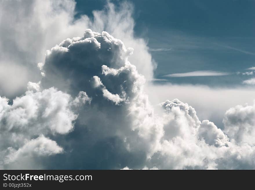 Large cumulus clouds in the sky. Large cumulus clouds in the sky