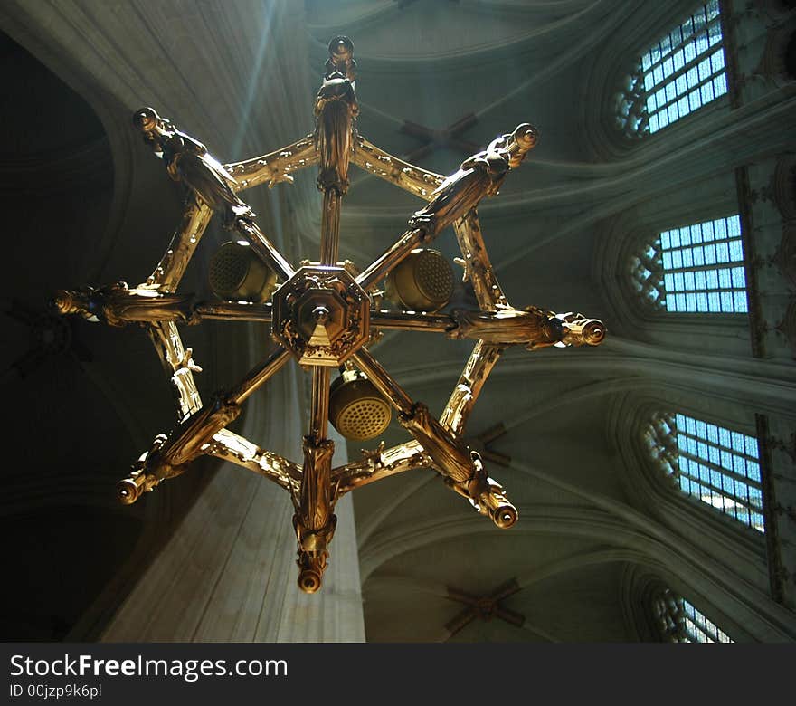 Detail of a gothic cathedral in France