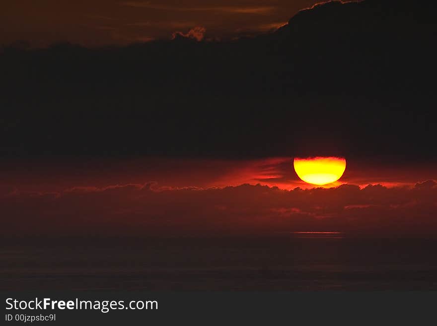 Red dramatic sunset