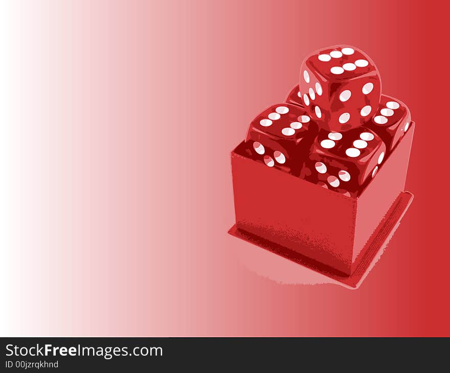 5 Dice with copyspace (Vector Illustration)