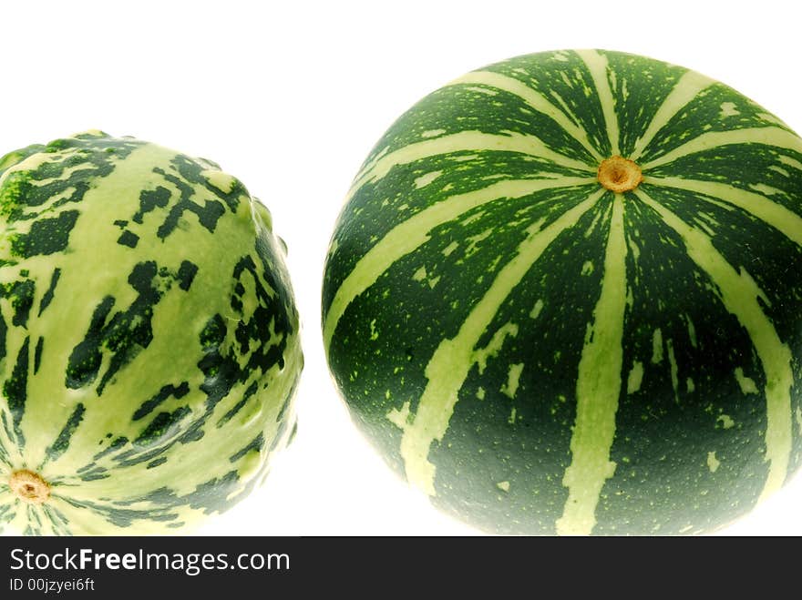 Round squash on white background